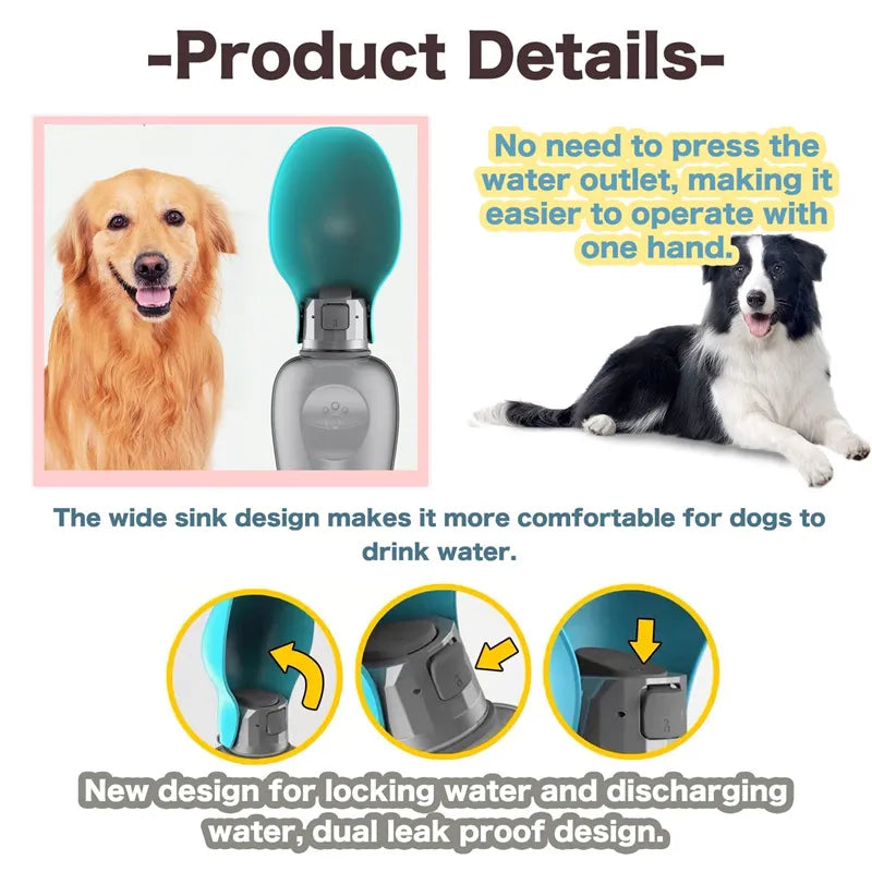 800ml Portable Dog Water Bottle